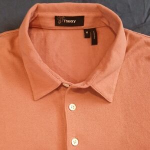 Theory Men's Casual Button Down in Soft Pink